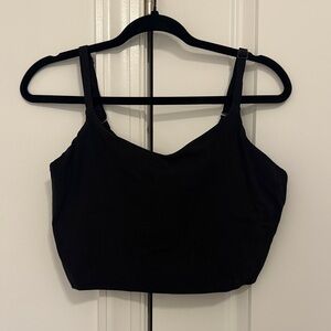 Athleta Black Cropped Long Line Sports Bra